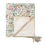 Kantha Floral Pattern Quilted Throw