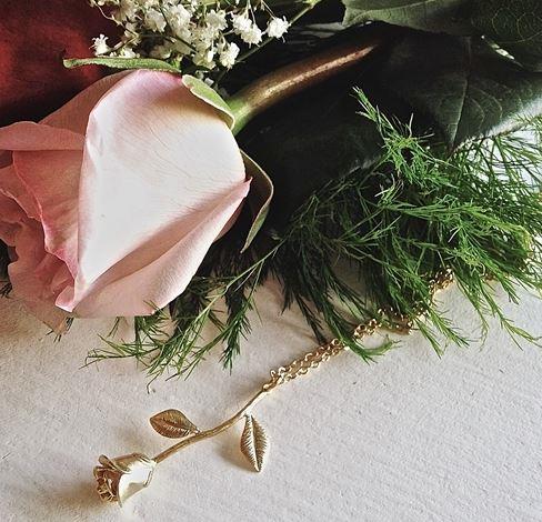 every rose has its thron gold palted necklace, hypoallergenic jewelry