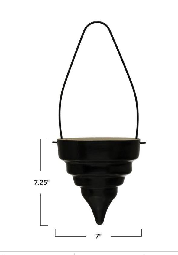 Terra- cotta Black Hanging Planter