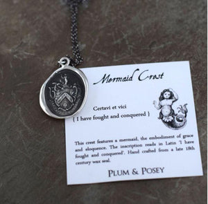 Mermaid Crest Wax Seal Necklace