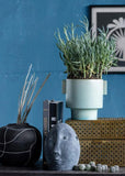 Matte Aqua Stoneware Planter