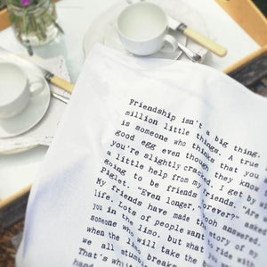 Friendship Typewriter Style - Tea Towel