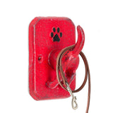 cast iron antiqued red dog leash hook