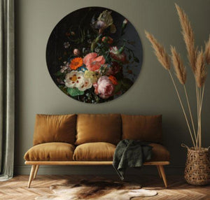 Still Life on a Marble Table Round Wall Decor