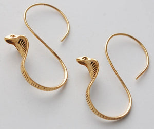 Natural History Gold Snake - Earrings