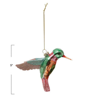 add this handpainted hummingbird ornament to your christmas tree or holiday decor