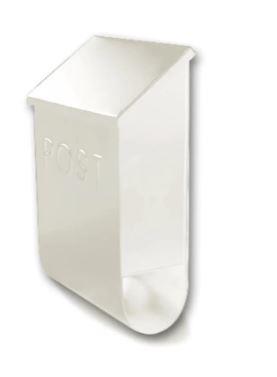 side profile of the white trixie mailbox