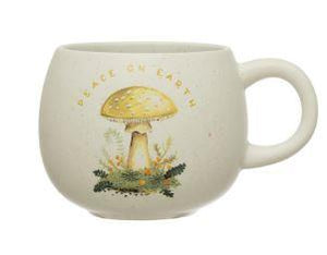 peace on earth 16 ounce mushroom holiday kitchen mug