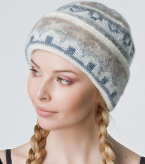 Nordic Ivory, Blue & Grey Toque