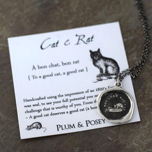 Tit for Tat Cat Wax Seal Necklace