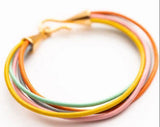 multi color cord bracelet. leather bracelet. 