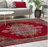 red medallion rug, small area rug, indoor rug, machine washable