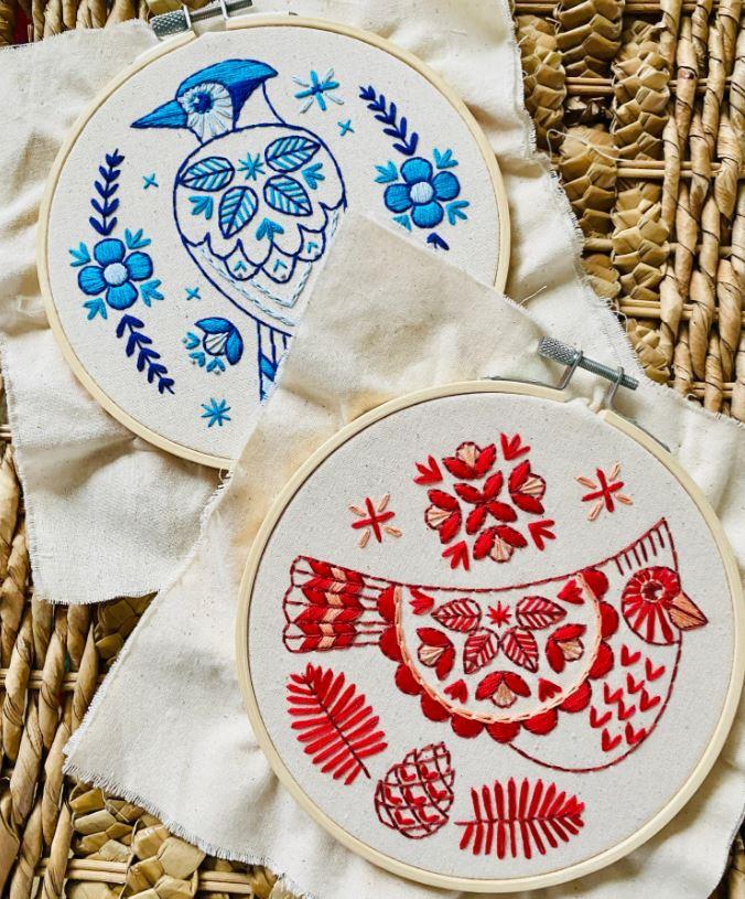 Cardinal DIY Embroidery Kit is a perfect give for anyone who enjoys birds, bird watching or just excited when they see a Red Cardinal. The project is beginner friendly and a fun way to spend an evening by the fireplace on a chilly night