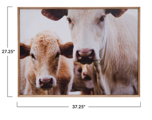 Cows in Pasture Wall Decor, bring home some new friends to watch over you in your living room or office. The wall decor features two cows.