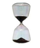 Hourglass Decor, let this black sand hourlgass keep time in an stylish and interesting way. 