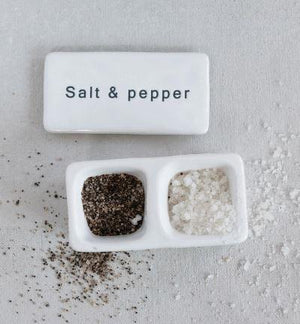Salt & Pepper Pinch Pot, Keep your Salt and Pepper handy while cooking or serving dinner with this modern take on Salt & Pepper Shakers. The Salt & Pepper Pinch Pot is made of stoneware.