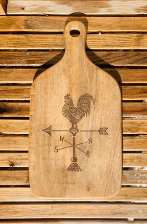 Cheese Board with Rooster Weather Vane