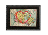i love canada wall decor, hand embroidered heart, made in canada