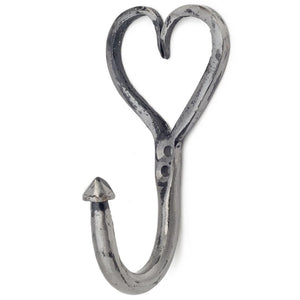 Hand Forged Silver Heart Hook