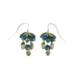 deep blue lapis berries adorn these blueberry dangle earrings, sterling silver posts, hypoallergenic jewelry