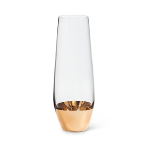 Gold Band Stemless Champagne Flute