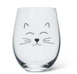 Cat Face Stemless Wine Glass
