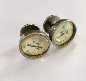 Fort McMurray - Vintage Map Cufflinks