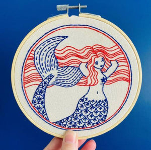 Mermaid Hair Don't Care, do it yourself embroidery kit 
