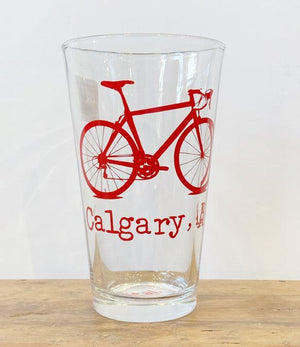 Calgary, AB Bike Pint Glass