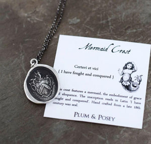 Mermaid Crest Wax Seal Necklace