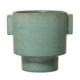 Matte Aqua Stoneware Planter