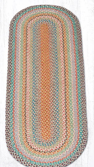 Multi Color Braided Jute Rug - 2x6' Rug