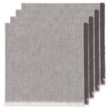 a set of four gray napkins from danica called chambray heirloom shadow