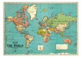 the world map vintage style poster, home decor, wall decor, calgary