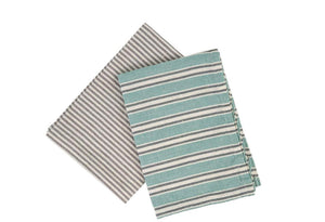 Add French style stripes in soft, pleasing colours to the kitchen with this set of linen blend tea towels. The Turquoise French Linen Tea Towels are absorbent, functional and pretty, add some lovely kitchen linens to your christmas wish list this year.