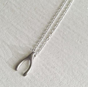 Wishbone Necklace - Silver