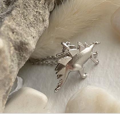 Stegosaurus Necklace - Silver