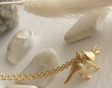 tiny triceratops necklace