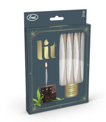 lit faux joint birthday candles