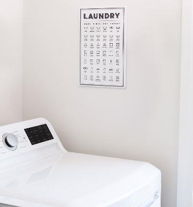 metal laundry symbols sign, wall decor, 