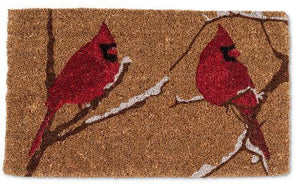 Cardinals on Snowy Branches Doormat
