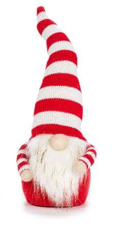 Gnome with Red/White Striped Hat - Decor