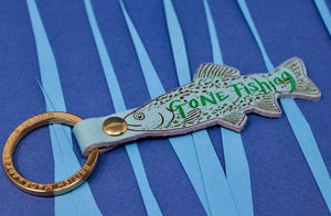 Gone Fish Keychain in Blue