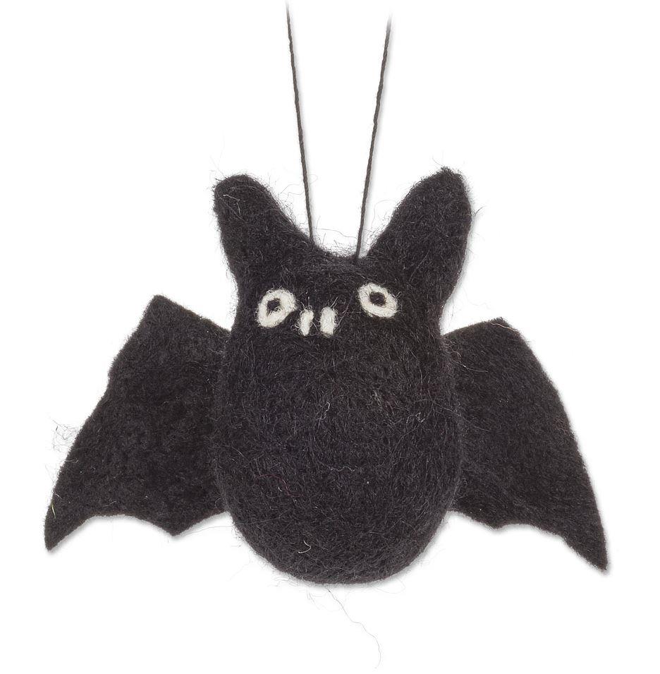 felt black bat christmas tree ornament or halloween decoration