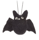 felt black bat christmas tree ornament or halloween decoration
