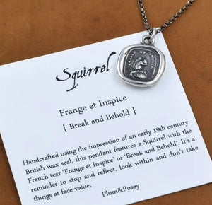 Squirrel: Look Within - Wax Seal Necklace