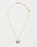 Blue Butterfly Enamel Necklace