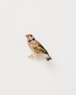 goldfinch brooch. finch pin. gold plated. Fable Enlgand Calgary