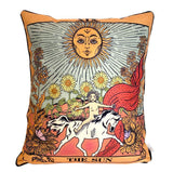 sun tarot card pillow, mystical home decor, tarot pillow