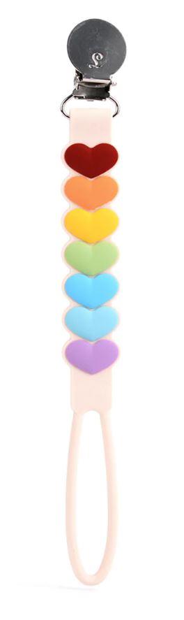 Rainbow Sweetheart Beadless Pacifier Clip